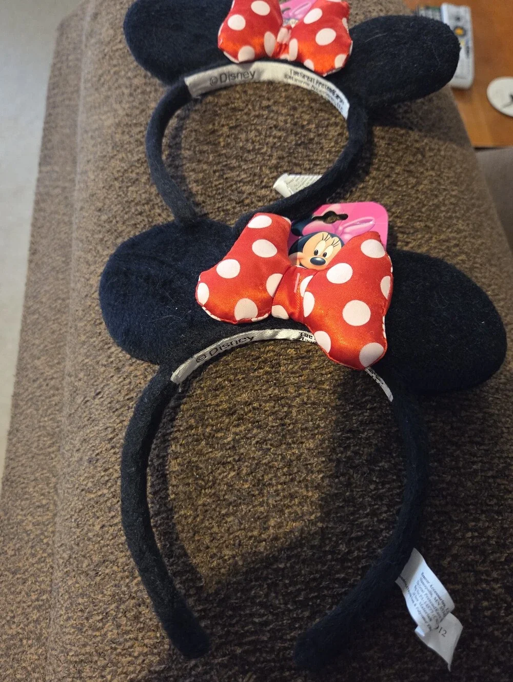 Disney Minnie Mouse Black Ear Headband with Red Polka Dot Bow